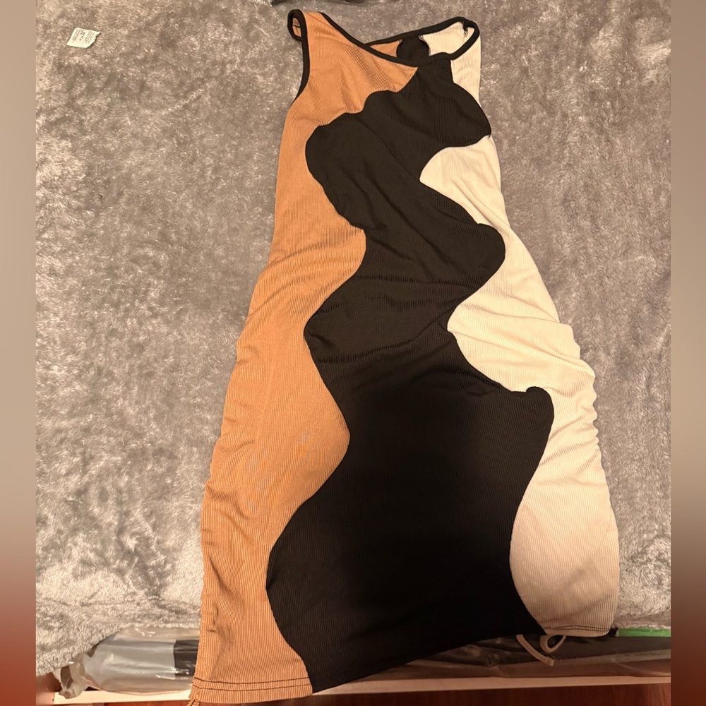 Stylish Black and Tan Dress